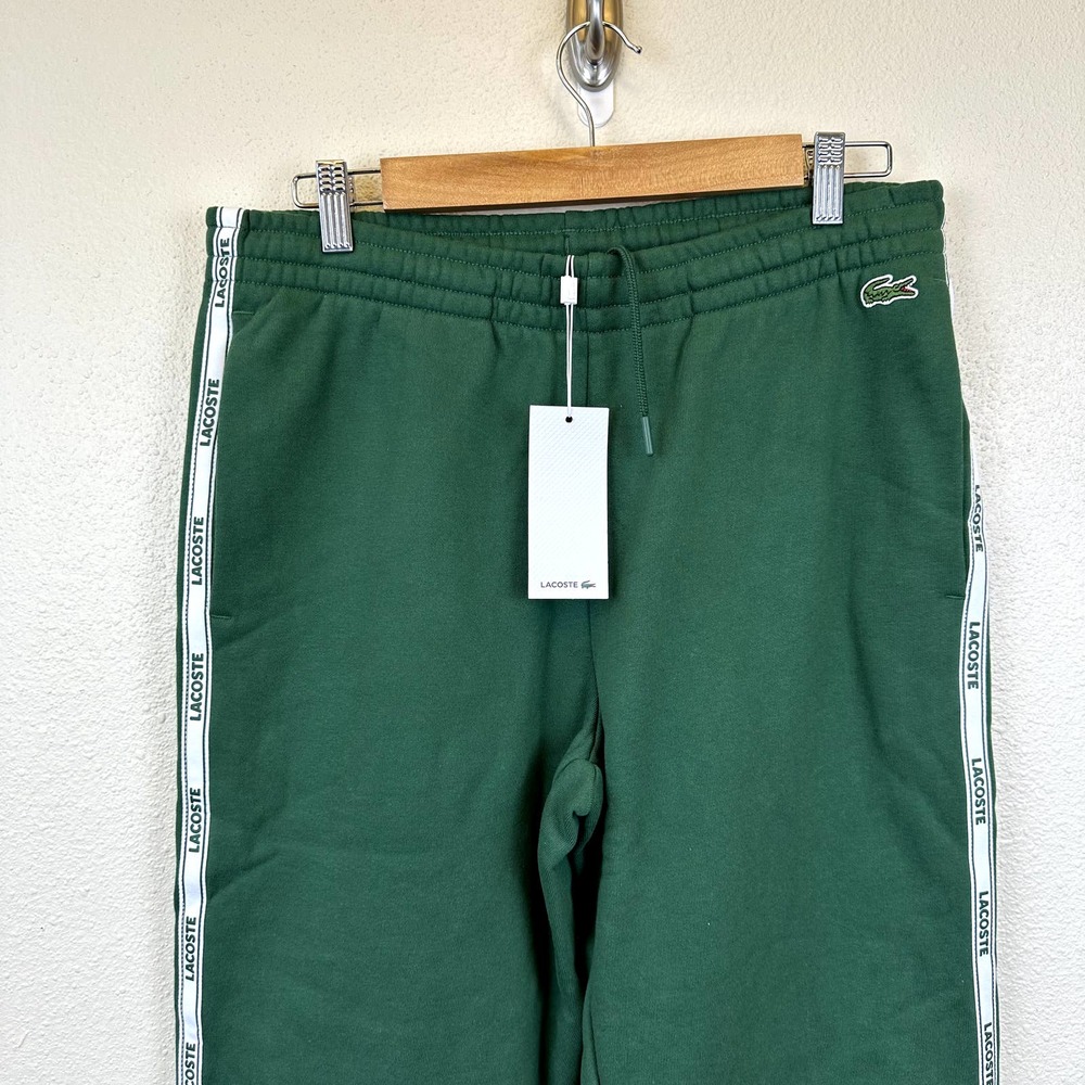 LACOSTE SPORT Tapered Fit Cotton Blend Green Jogger Pants Sweatpants NEW - Picture 2 of 6